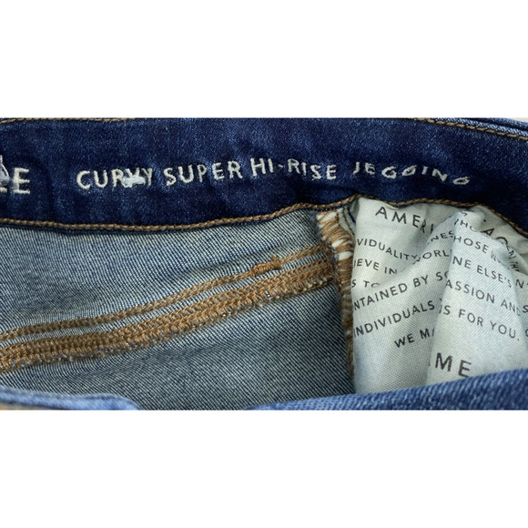 American Eagle Jeans Womens Size 000 Curvy Super Hi Rise Jeggings Stretch Denim - Picture 4 of 12